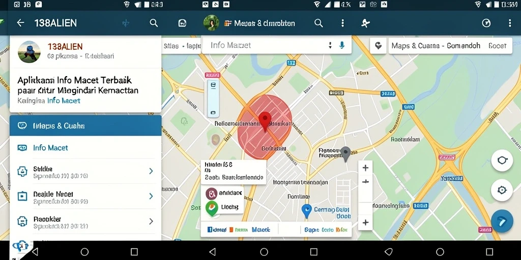 Antarmuka aplikasi 138ALIEN yang menampilkan informasi kemacetan secara real-time.