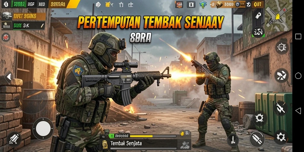 Tampilan antarmuka permainan Tembak Senjata yang menawan di 898A.