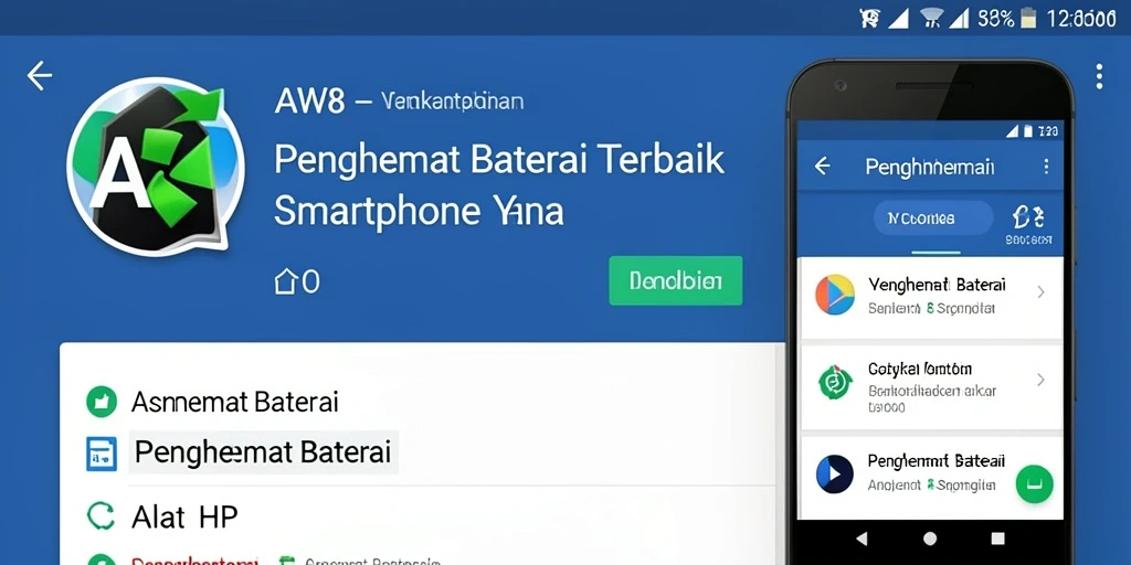 Tampilan antarmuka aplikasi AW8 yang intuitif untuk penghemat baterai.