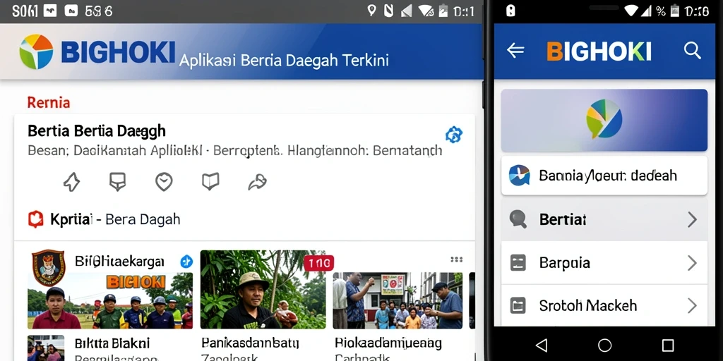Screenshot antarmuka BIGHOKI yang menampilkan berita daerah terkini.