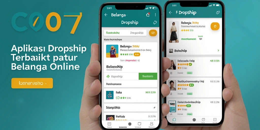 Tampilan antarmuka pengguna aplikasi C0077 untuk dropship yang menarik.