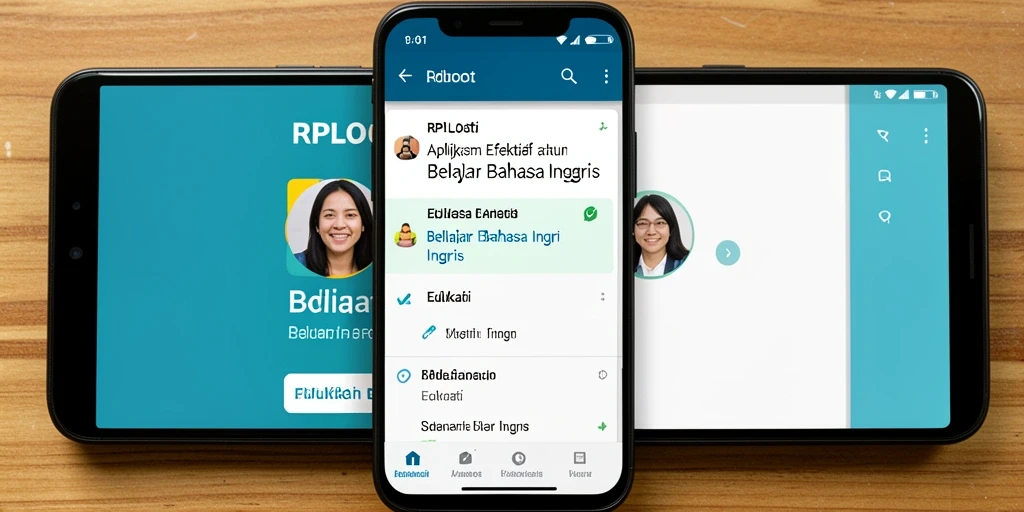 Tampilan utama aplikasi RPLOOT dengan fitur belajar Bahasa Inggris.