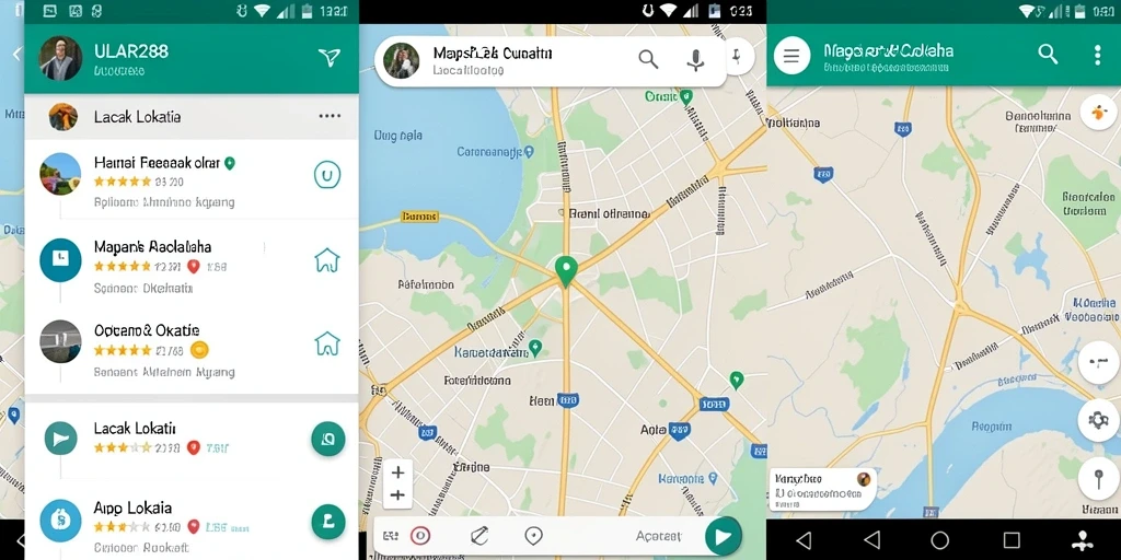 Tampilan antarmuka aplikasi ULAR288 yang menunjukkan lokasi yang dilacak.